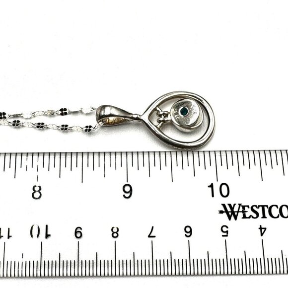 SAJEN Blue Facteted Gemstone Pendant Sterling Silver 16 Inch Chain Necklace - Picture 3 of 3